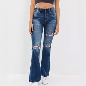 American Eagle Forever Soft Ripped Super High-Waisted Flare Jean